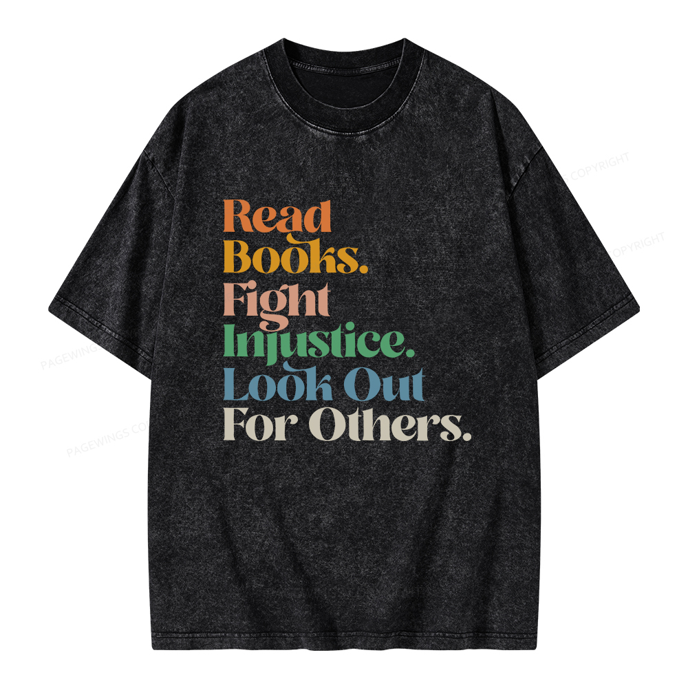 Pagewings Read Banned Books Social Justice Shirt Unisex Washed T-shirt