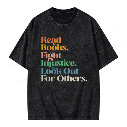 Pagewings Read Banned Books Social Justice Shirt Unisex Washed T-shirt