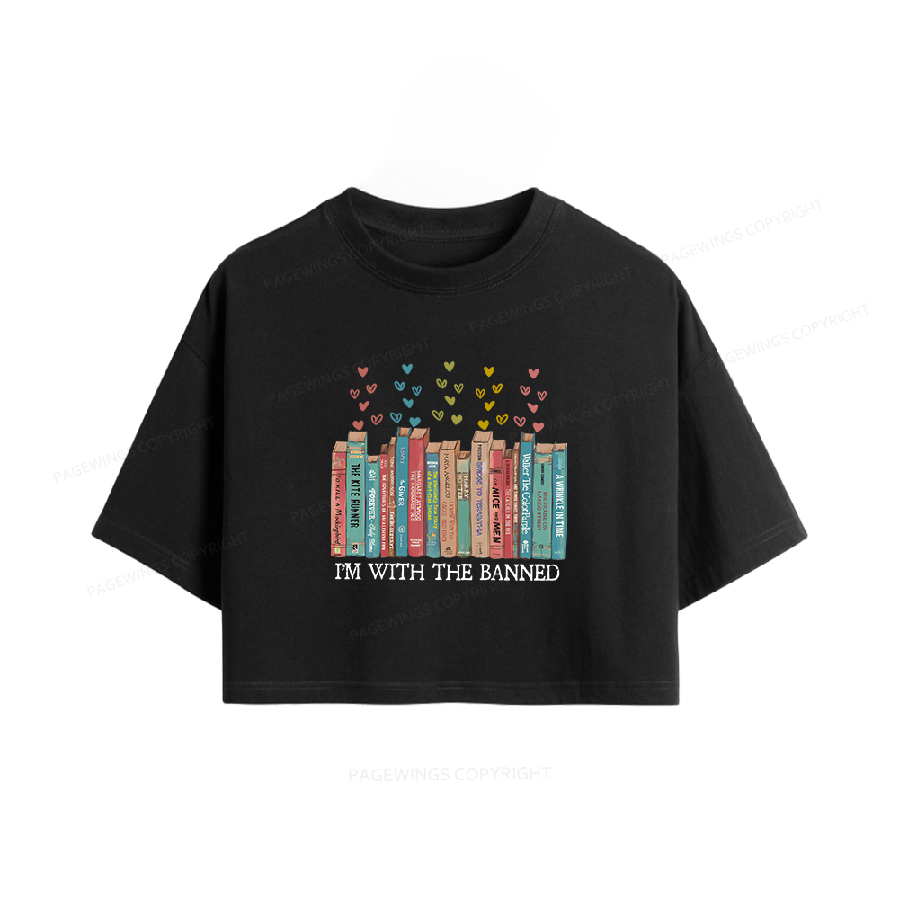 Pagewings I'm With The Banned Women Crop Tops