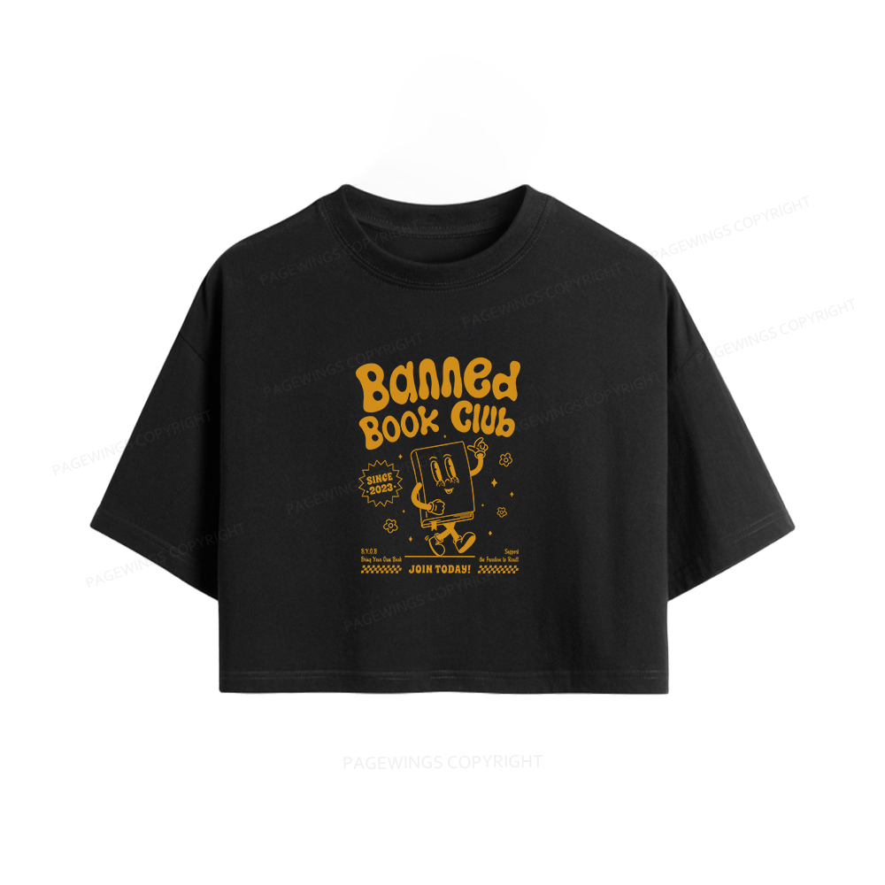 Pagewings Banned Book Club Women Crop Tops