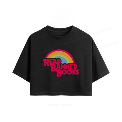 Pagewings Read Banned Books Women Crop Tops