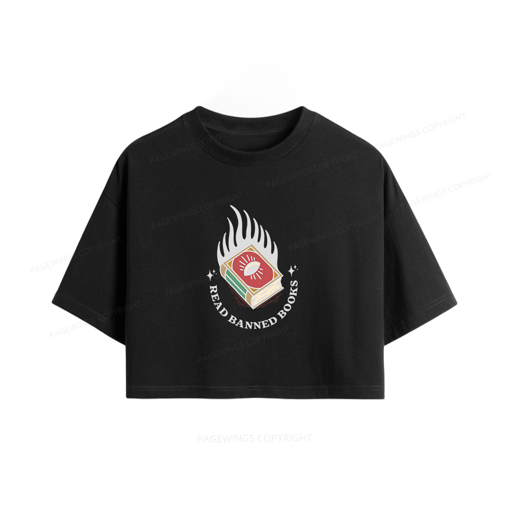 Pagewings Read Banned Books Women Crop Tops