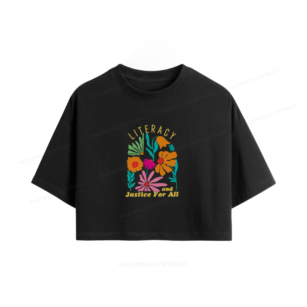 Pagewings Literacy And Justice Women Crop Tops