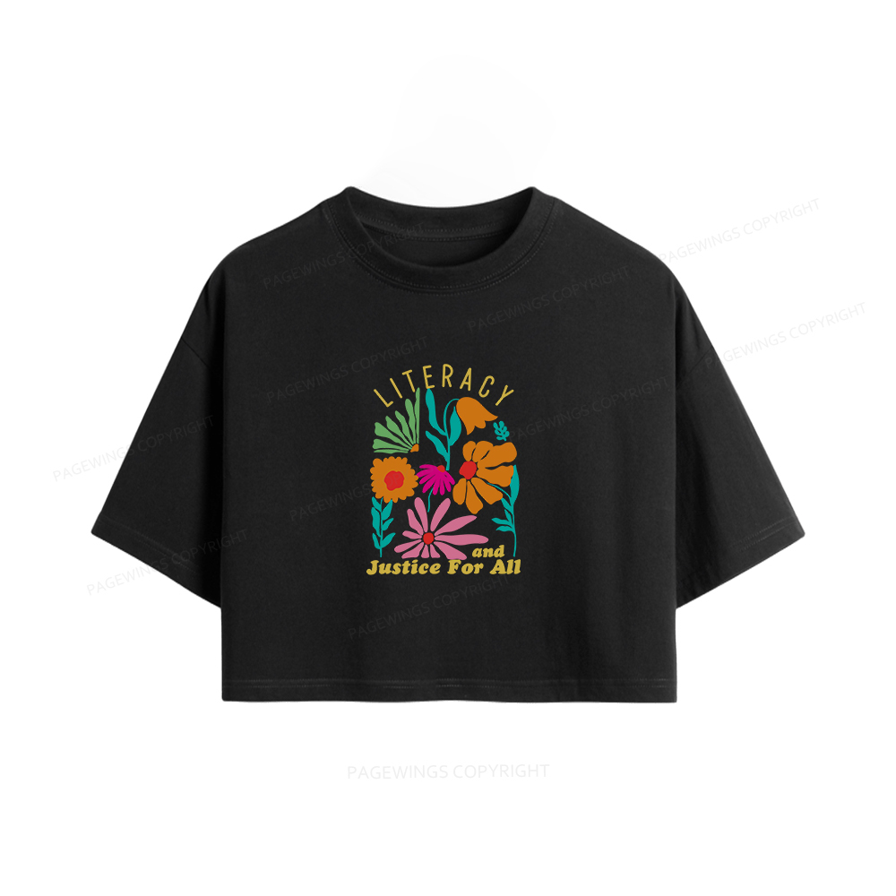 Pagewings Literacy And Justice Women Crop Tops