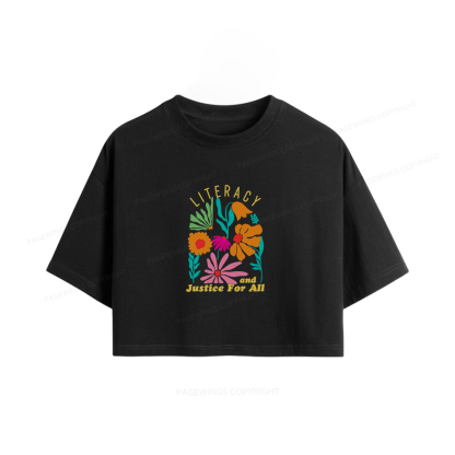 Pagewings Literacy And Justice Women Crop Tops