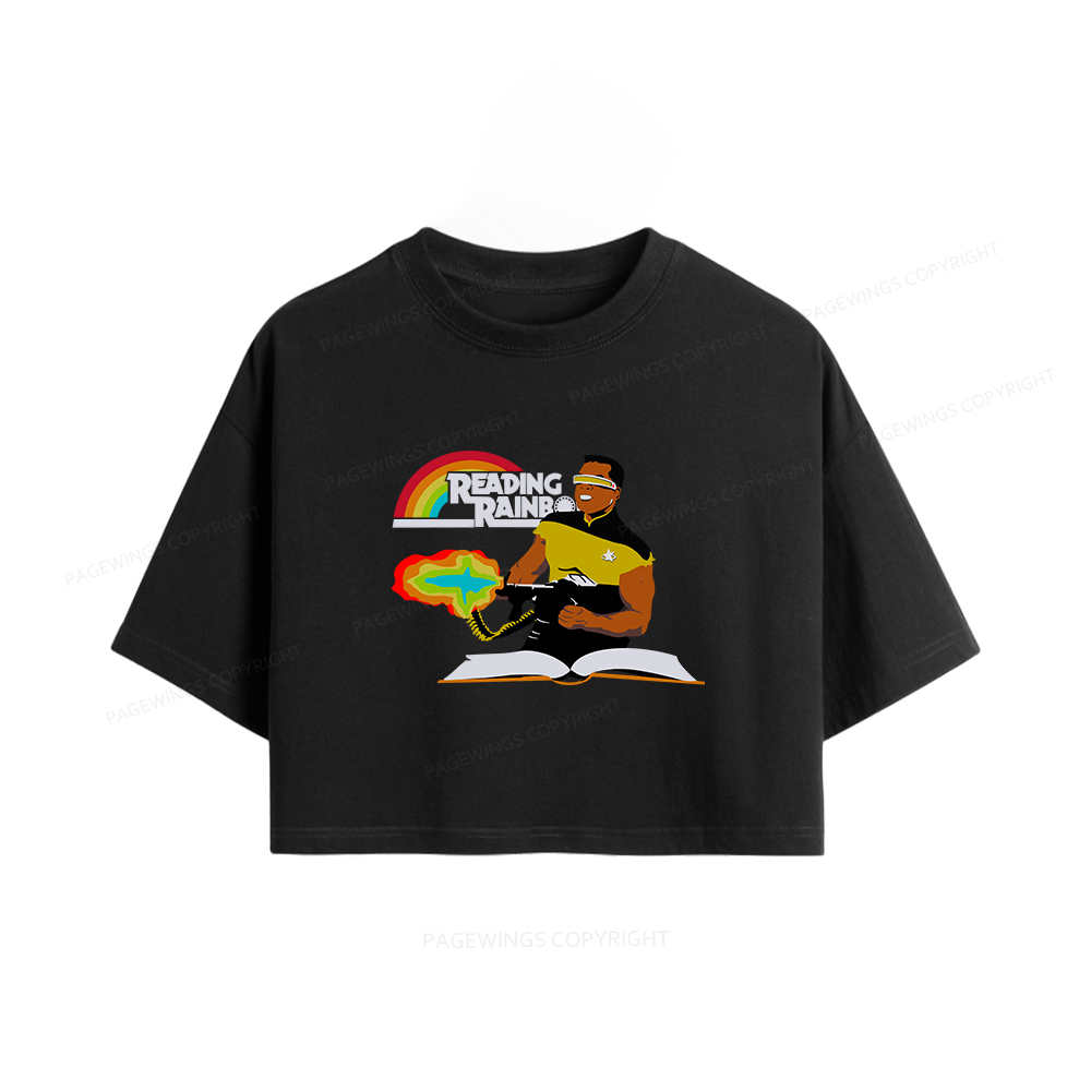 Pagewings Reading Rambo Women Crop Tops