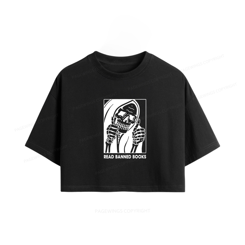 Pagewings Read Banned Books Women Crop Tops