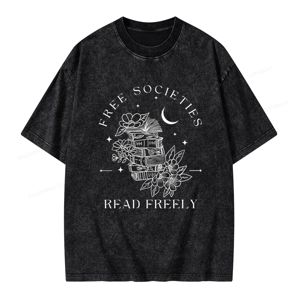 Pagewings Free Societies Read Freely Comfort Colors Shirt Unisex Washed T-shirt