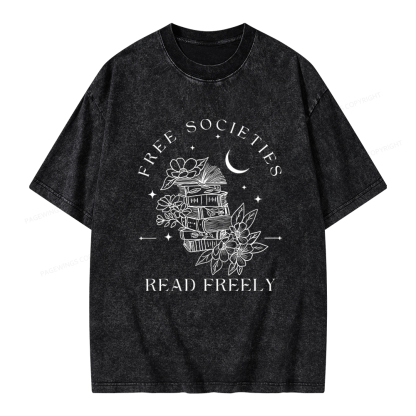 Pagewings Free Societies Read Freely Comfort Colors Shirt Unisex Washed T-shirt