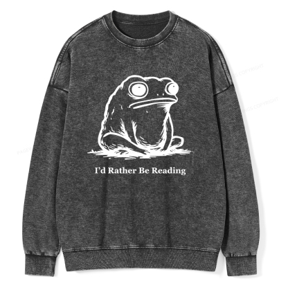 Pagewings I'd Rather Be Reading Unisex Washed Sweatshirt