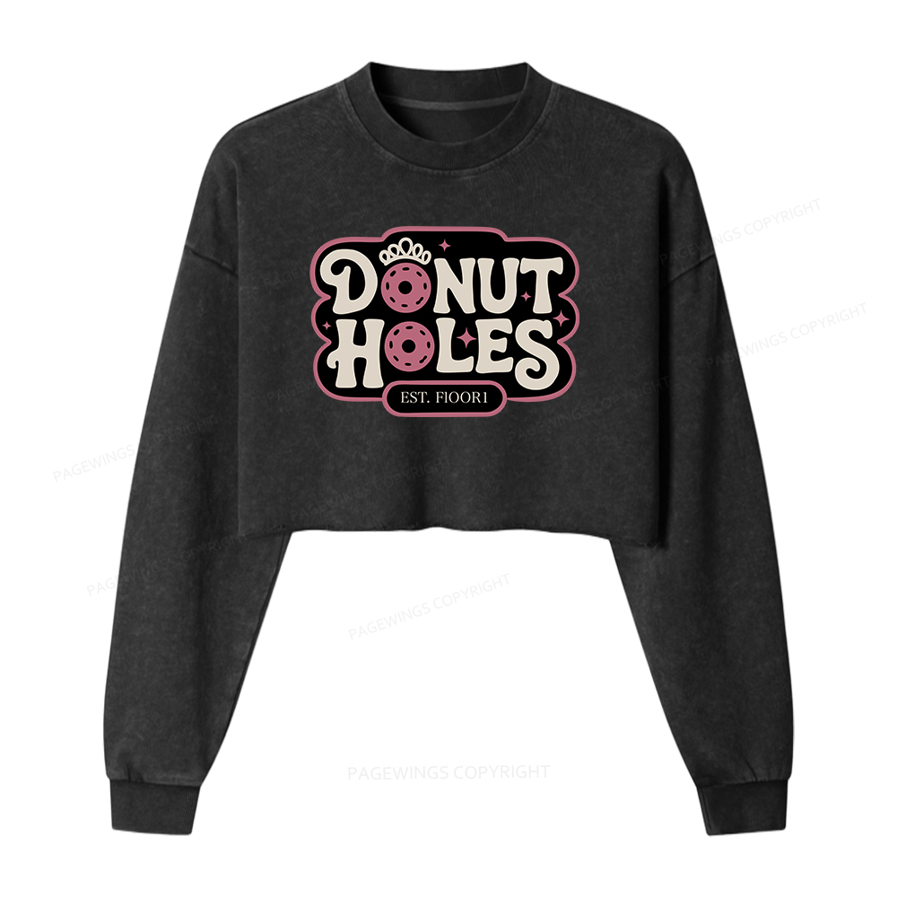 Pagewings Sci-Fi Book Lover Washed Crop Sweatshirt