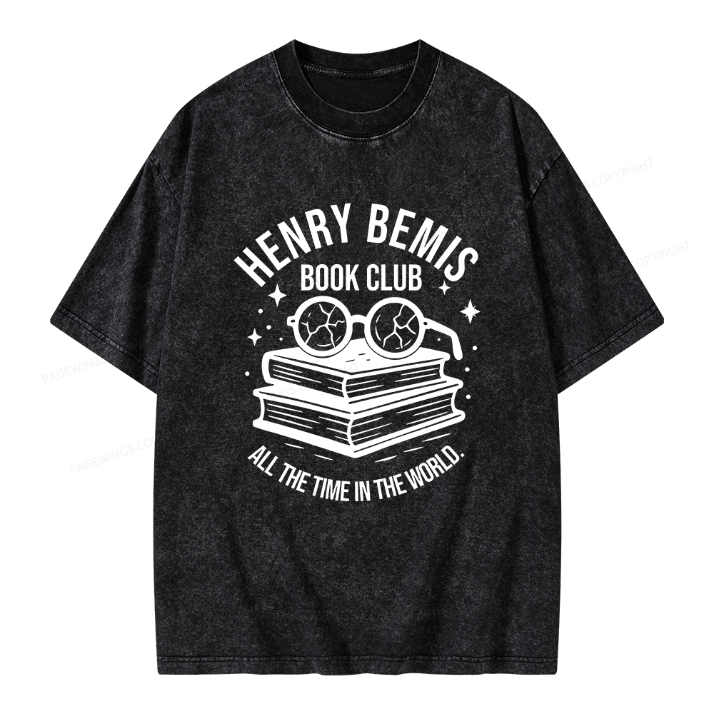 Pagewings Henry Bemis Book Club Unisex Washed T-shirt