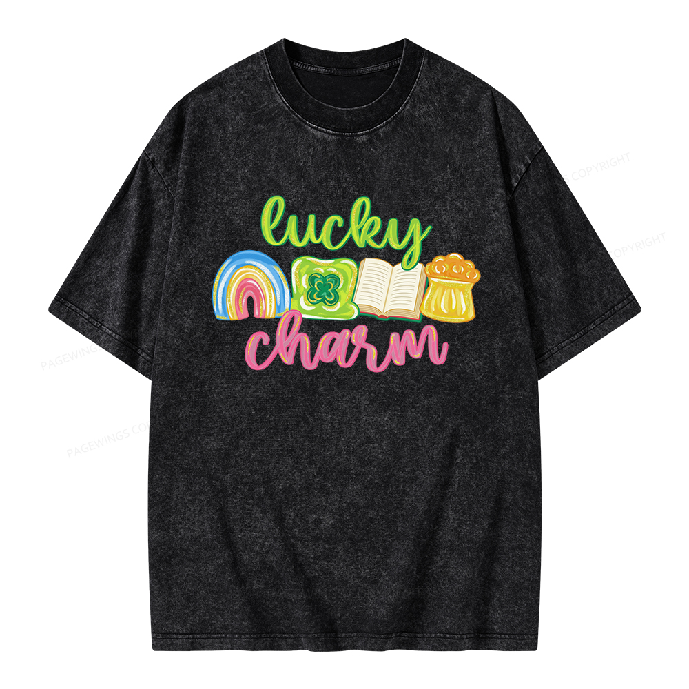 Pagewings St Patricks Lucky Unisex Washed T-shirt