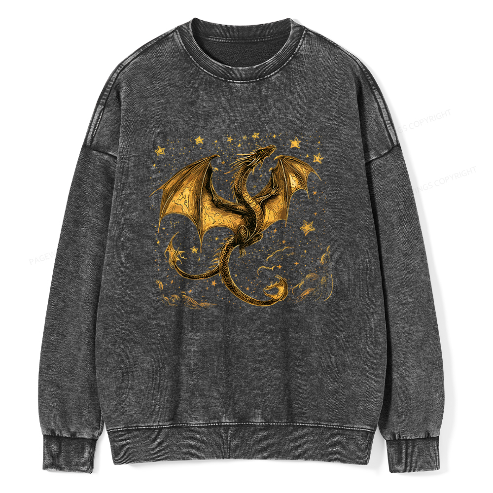 Pagewings Fantasy Dragon Unisex Washed Sweatshirt