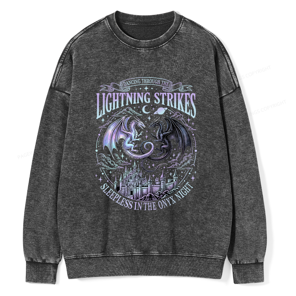 Pagewings Lightning Strikes Unisex Washed Sweatshirt