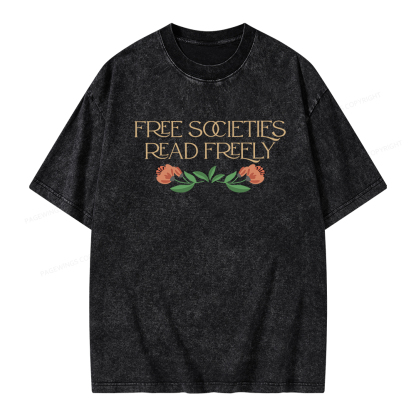 Pagewings Free Societies Read Freely Shirt T-Shirt Unisex Washed T-shirt