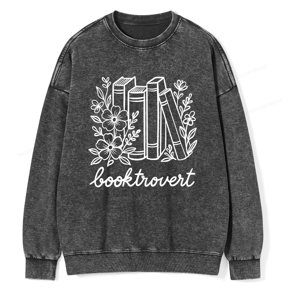 Pagewings Booktrovert Unisex Washed Sweatshirt