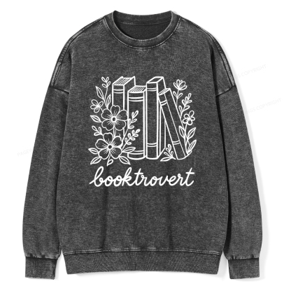Pagewings Booktrovert Unisex Washed Sweatshirt
