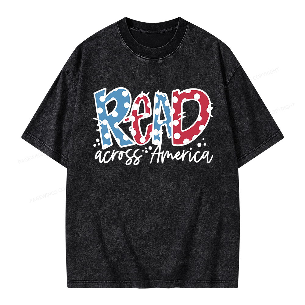 Pagewings Read Across America Unisex Washed T-shirt