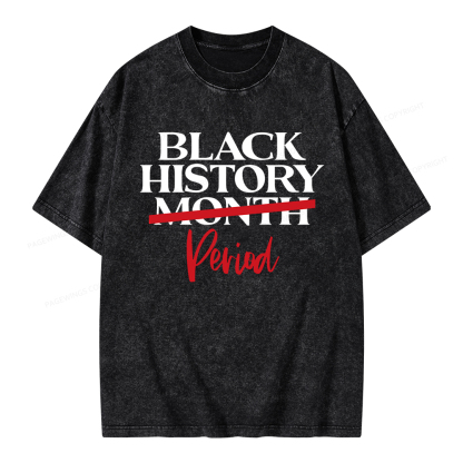 Pagewings Black History Month Period Unisex Washed T-shirt
