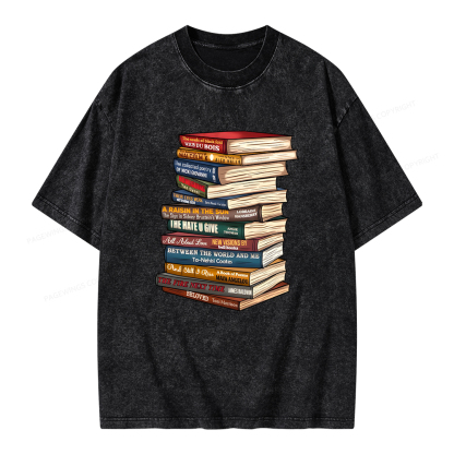 Pagewings Black History Month Books Unisex Washed T-shirt