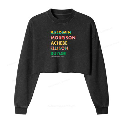 Pagewings Afropop X Bookishly Washed Crop Sweatshirt