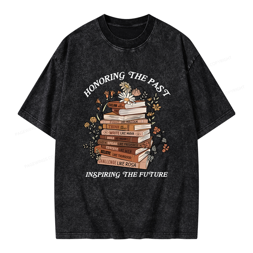 Pagewings Honoring The Past Inspiring The Future Unisex Washed T-shirt