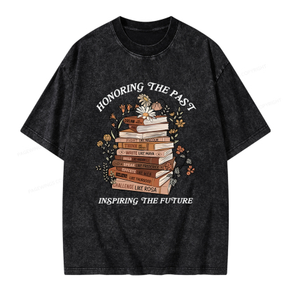Pagewings Honoring The Past Inspiring The Future Unisex Washed T-shirt