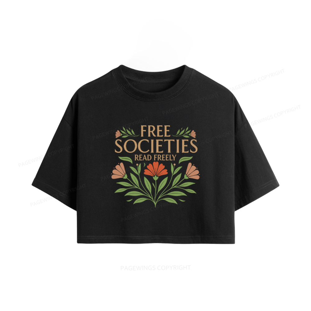 Pagewings Free Societies Read Freely Women Crop Tops