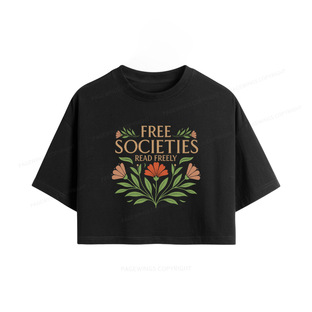 Pagewings Free Societies Read Freely Women Crop Tops