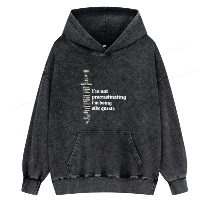 Pagewings I'm Doing Side Quests Unisex Washed Hoodie