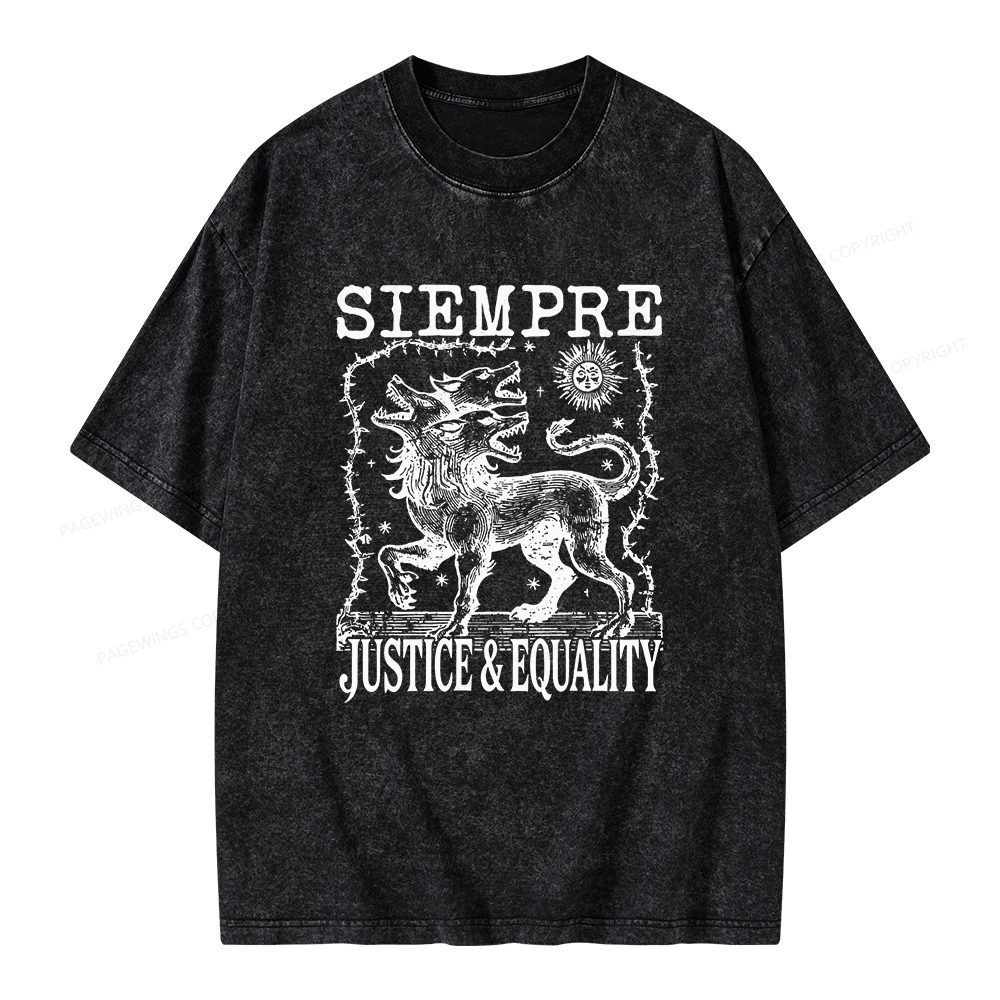 Pagewings Siempre Justice Equality Unisex Washed T-shirt