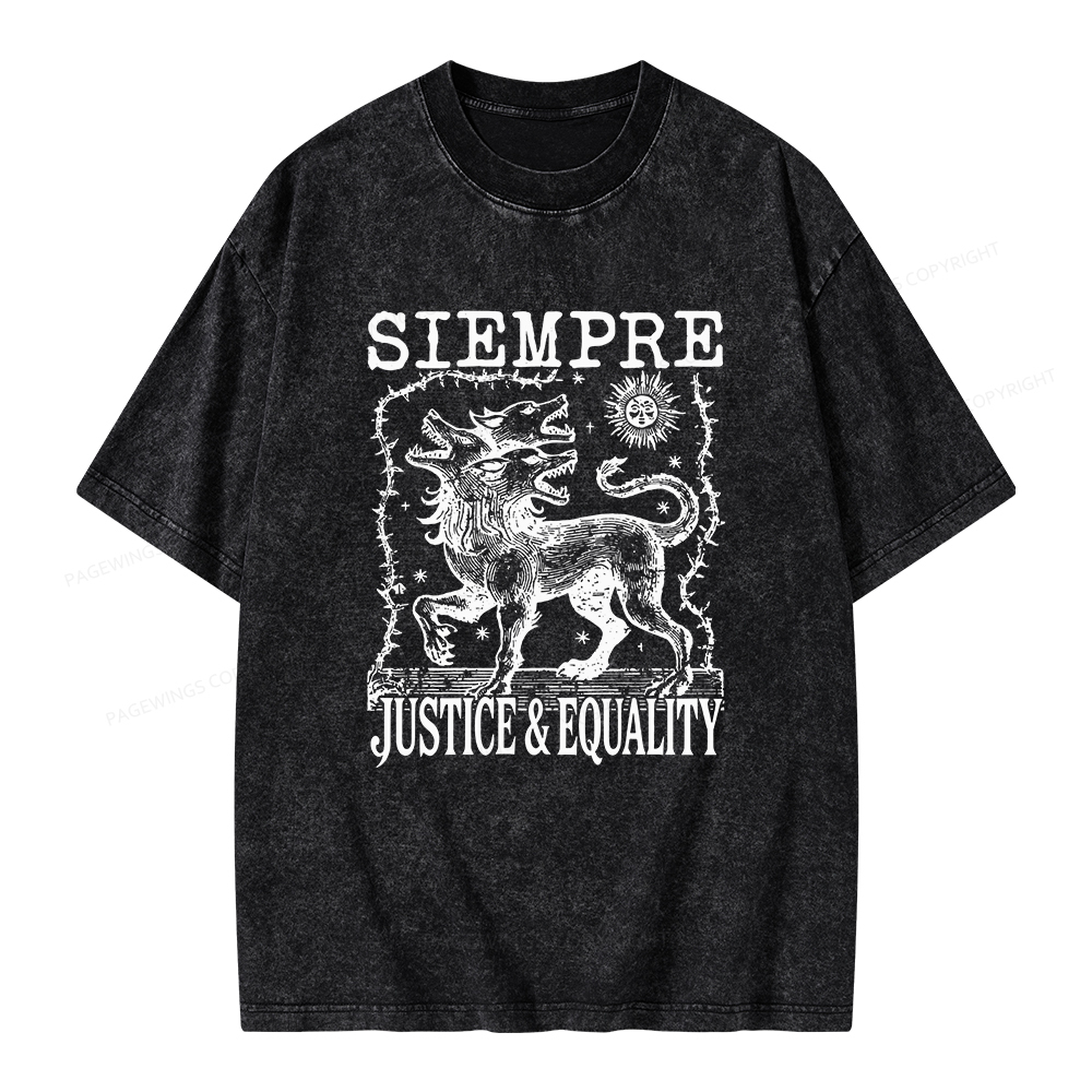 Pagewings Siempre Justice Equality Unisex Washed T-shirt
