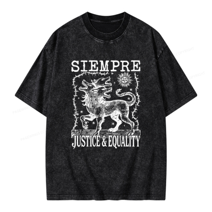 Pagewings Siempre Justice Equality Unisex Washed T-shirt