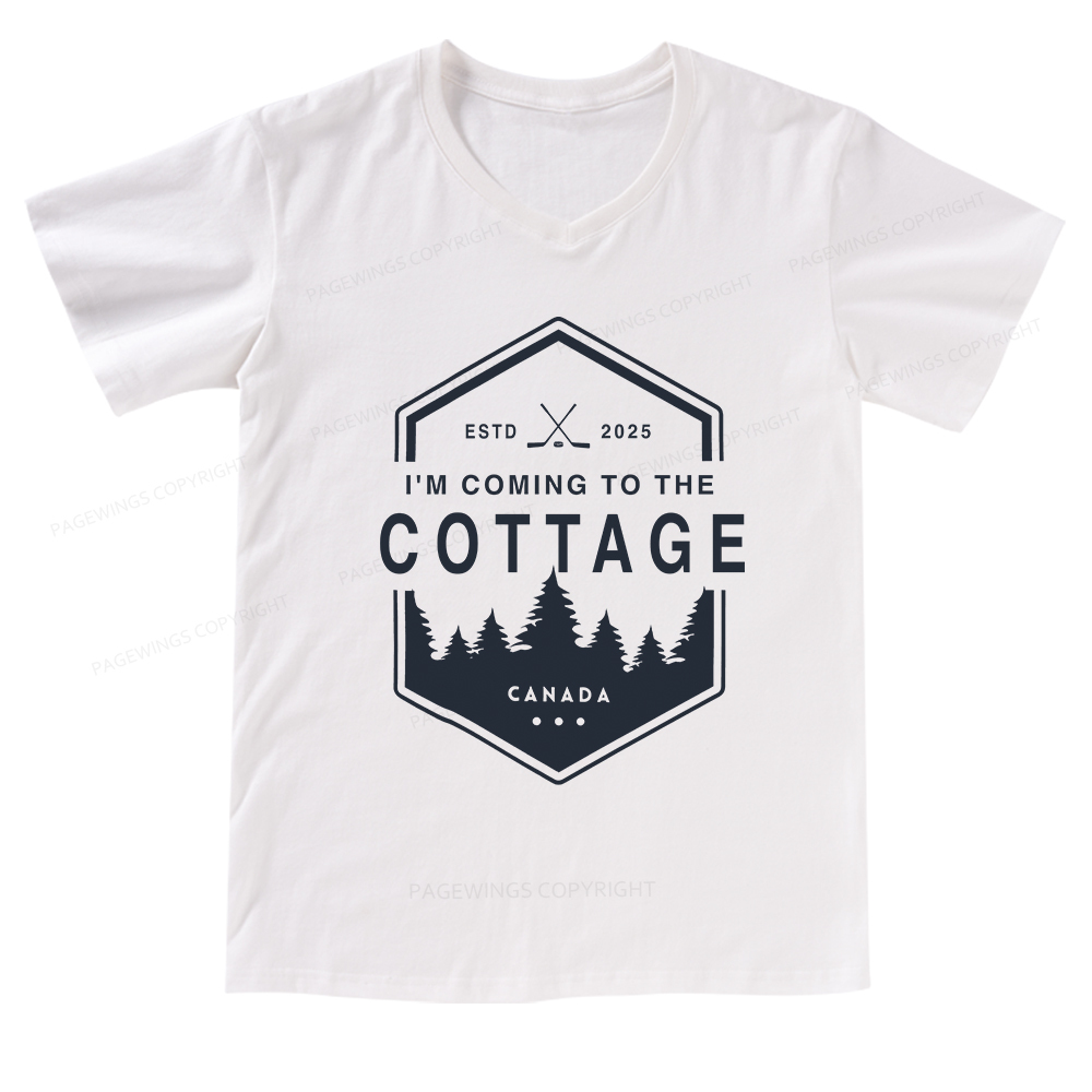 Pagewings Coming To The Cottage V-neck T-shirt