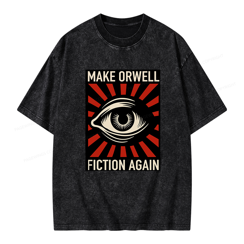 Pagewings Make Orwell Fiction Again Unisex Washed T-shirt