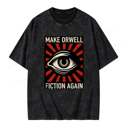 Pagewings Make Orwell Fiction Again Unisex Washed T-shirt