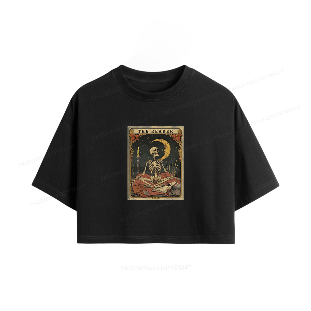 Pagewings The Reader Tarot Card Women Crop Tops