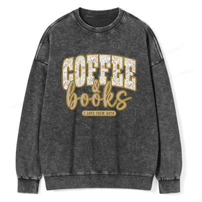 Pagewings Coffee And Books Washed Sweatshirt