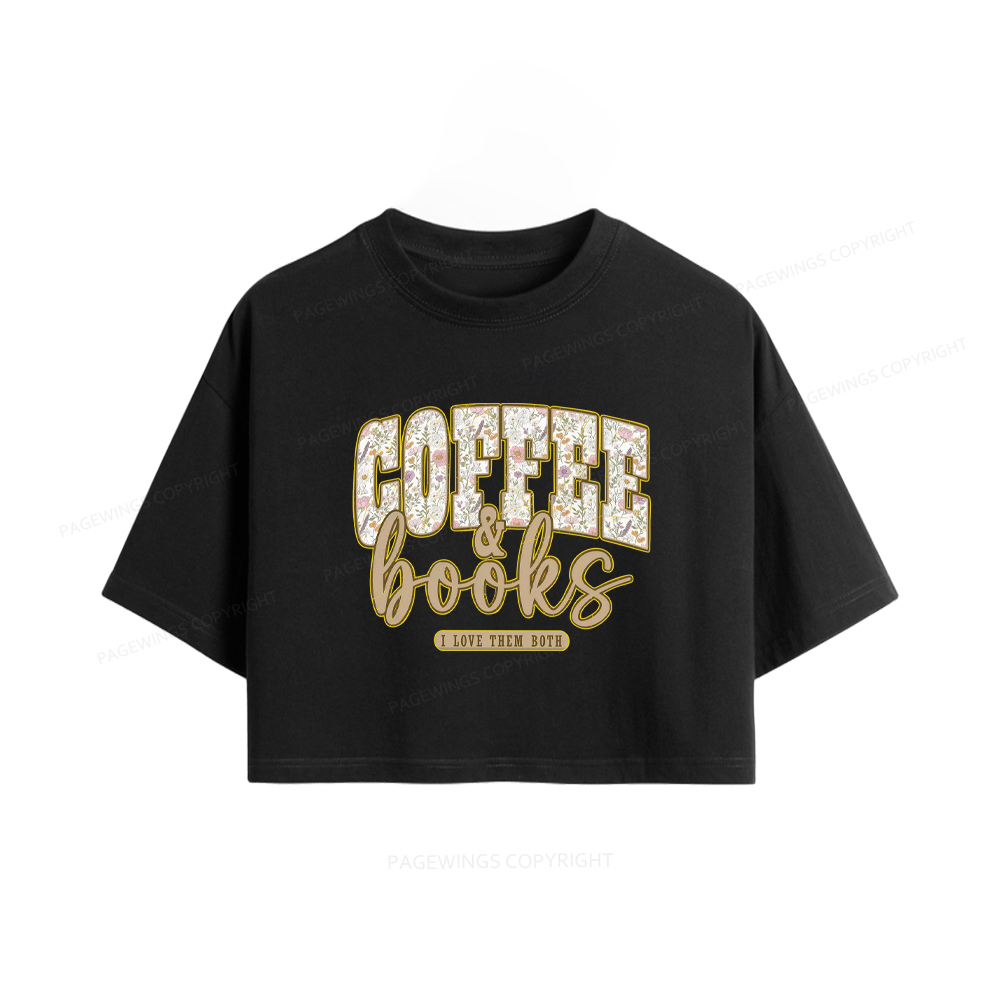 Pagewings Coffee And Books Women Crop Tops