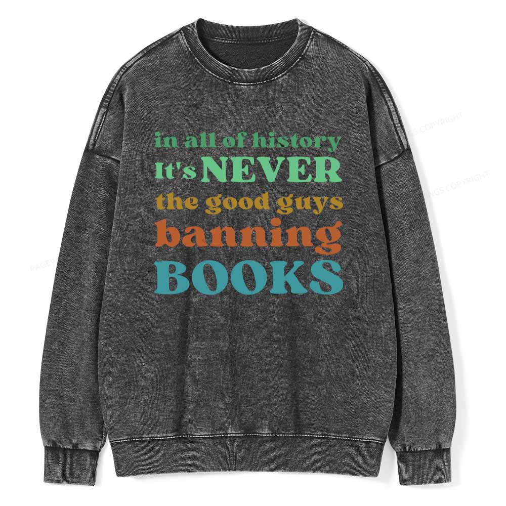 Pagewings Banned Books Shirt Unisex Washed Sweatshirt