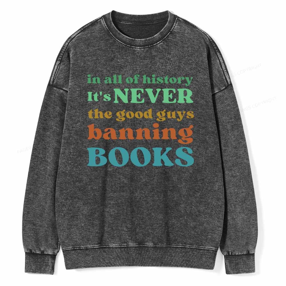 Pagewings Banned Books Shirt Unisex Washed Sweatshirt