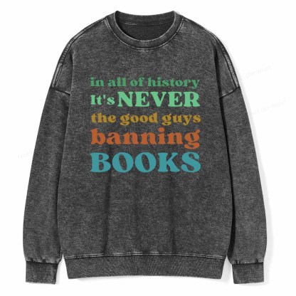 Pagewings Banned Books Shirt Unisex Washed Sweatshirt