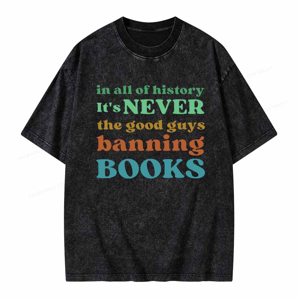 Pagewings Banned Books Shirt Unisex Washed T-shirt