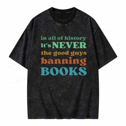 Pagewings Banned Books Shirt Unisex Washed T-shirt