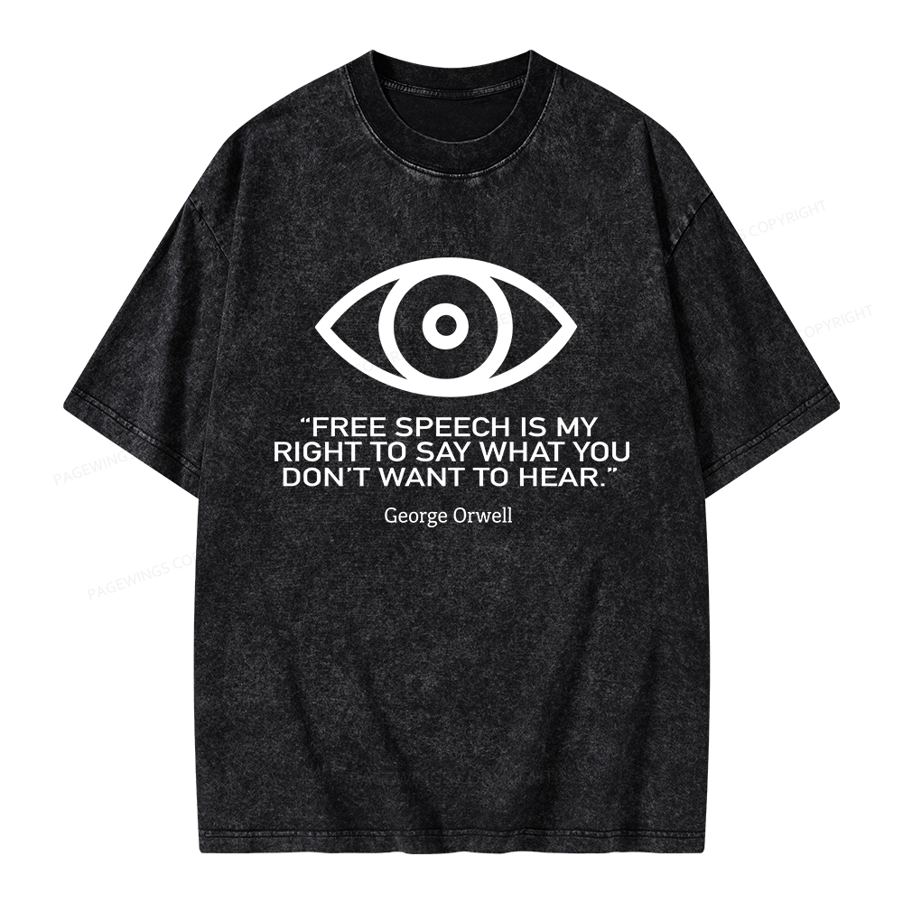 Pagewings Free Speech Is My Right To Say Unisex Washed T-shirt