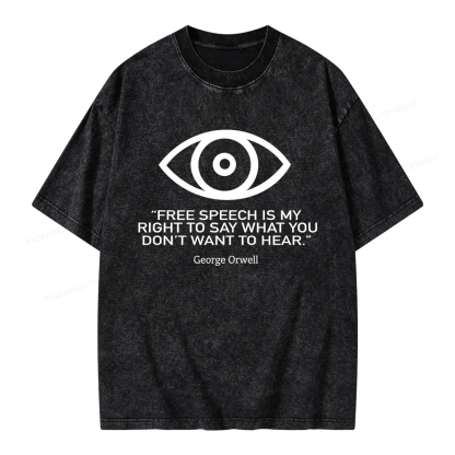 Pagewings Free Speech Is My Right To Say Unisex Washed T-shirt