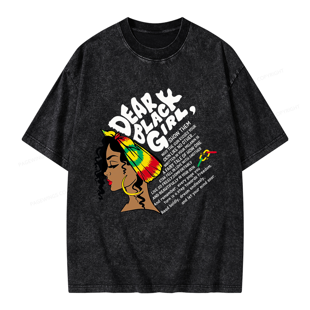 Pagewings Dear Black Girl Unisex Washed T-shirt