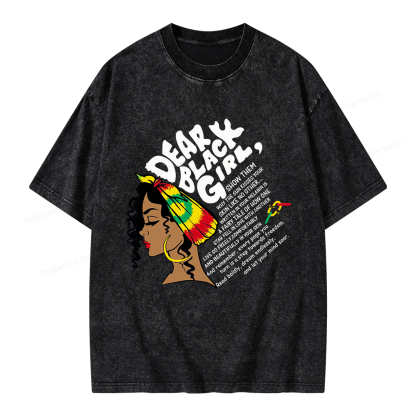 Pagewings Dear Black Girl Unisex Washed T-shirt