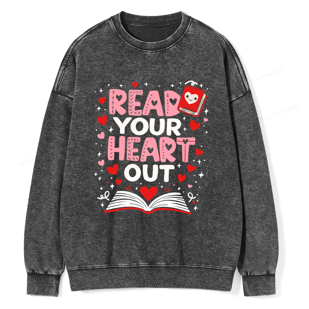Pagewings Read Your Heart Out Valentine Washed Sweatshirt